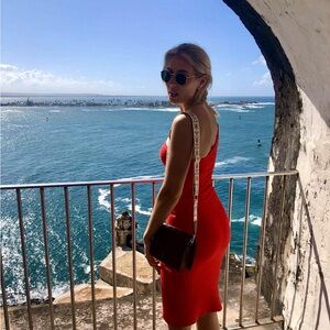 Zara One Shoulder Strap Red Dress